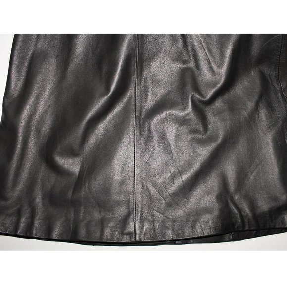 By Malene Birger Long Sheep Nappa Leather Coat / EU 40 Large Black Studs Jacket - Picture 11 of 14